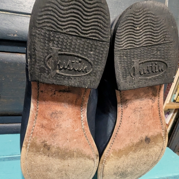 Vintage Justin Black Men's Size 6 Boots - Picture 3 of 5